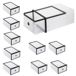 Pudełko na buty z szufladą 35x23x12 cm biały organizer zestaw 10 szt.