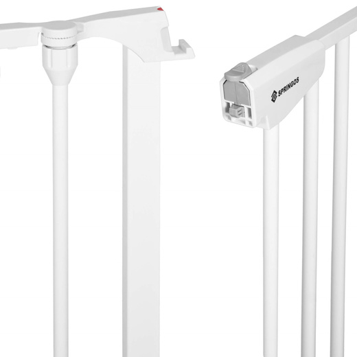 Bramka zabezpieczająca z barierkami 5 elementow 318 cm biała