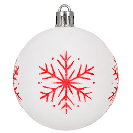 Bombki choinkowe 7 cm 12 szt. zestaw ozdoby świąteczne zdobione matowe, białe z wzorami
