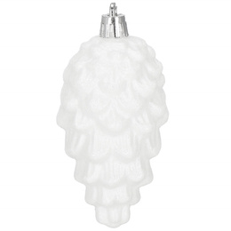 Zawieszki choinkowe szyszki 6 szt. ozdoby świąteczne 9,5 cm bombki biały brokat