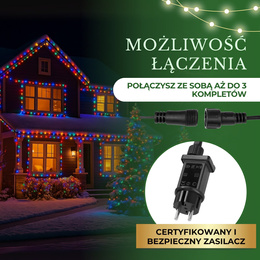 Lampki choinkowe 300 led multikolor 15m oświetlenie świąteczne IP44