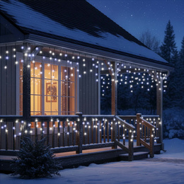 Kurtyna świetlna PRO 50 Led lampki zewnętrzne 2,5 m zimny biały + zimny biały flash zestaw