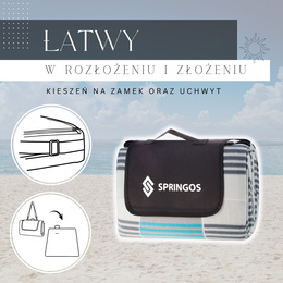 Koc piknikowy plażowy 200x200 springos mata biwak