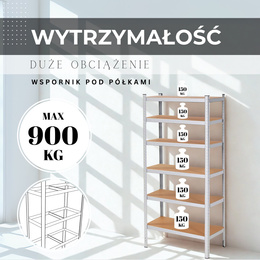 Regały metalowe 2 szt. z 6 półkami 225x110x50 cm 900 kg do garażu, piwnicy