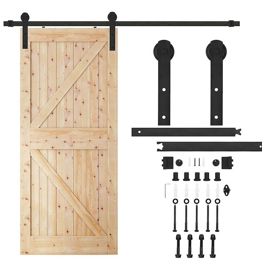 System do drzwi przesuwnych 183 cm prowadnica do 100 kg, barn door stal czarny