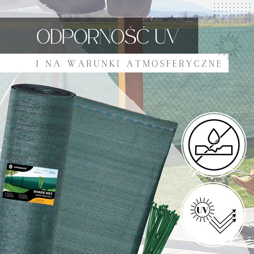 Siatka cieniująca 62% osłonowa 1,5x25m zielona