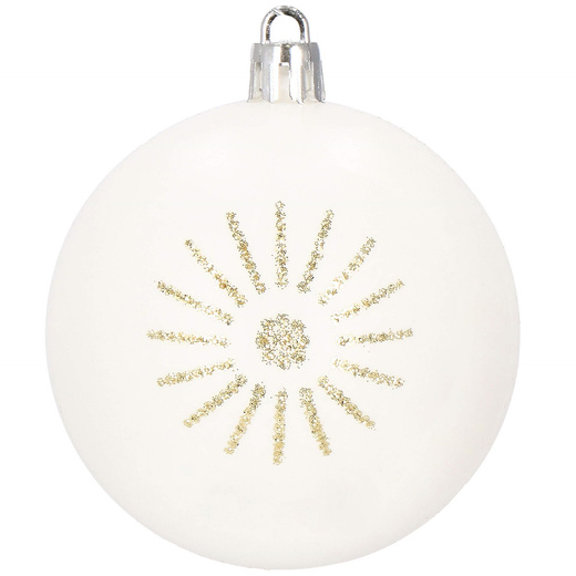 Bańki choinkowe 30 szt. bombki świąteczne zestaw biało0złoty