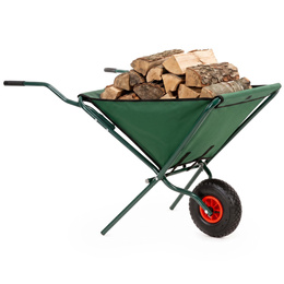 Taczka ogrodowa 50 L składana 116 x 64 x 65 cm jednokołowa, stalowy wózek transportowy