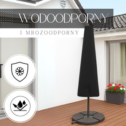 Pokrowiec na parasol ogrodowy 205cm wodoodporny czarny
