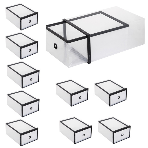 Pudełko na buty z szufladą 35x23x12 cm biały organizer zestaw 10 szt.