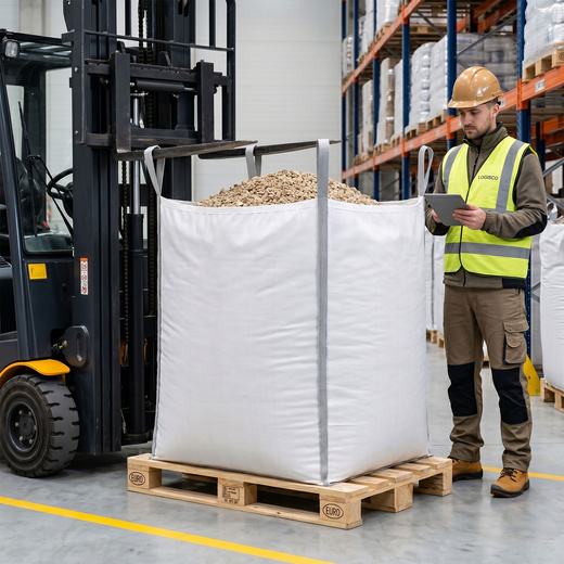 Big Bag worek 1000 kg mocny na gruz 145x90x90 cm kontener z uchwytami biały