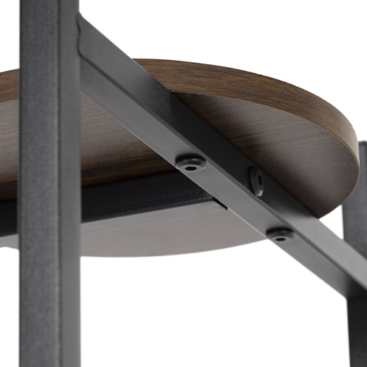 Kwietnik metalowy 81 cm stojak na kwiaty z 3 półkami loft nowoczesny czarno-brązowy