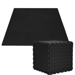 Mata piankowa 90x118 cm do ćwiczeń czarne puzzle pod sprzęt pianka EVA