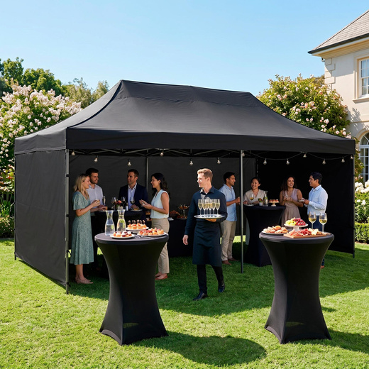 Namiot handlowy 3x6 m ogrodowy, pawilon na imprezy, catering czarny