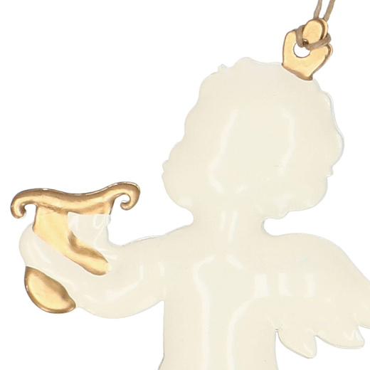 Świąteczne zawieszki 7cm metalowe aniołki zestaw 3 szt. kremowy