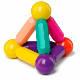 Klocki magnetyczne, konstrukcyjne 3D duży zestaw 128 szt. patyczki kulki