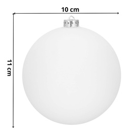 Bombki choinkowe 6 szt. ozdoby świąteczne zestaw 10 cm białe
