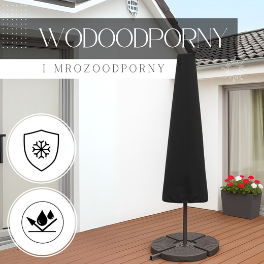 Pokrowiec na parasol ogrodowy 205cm wodoodporny czarny