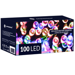 Lampki choinkowe 100 Led na baterie multikolor z pilotem