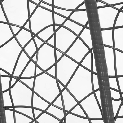 Kokon ogrodowy rattanowy z poduszkami fotel wiszący bujak huśtawka na metalowym stelażu szara