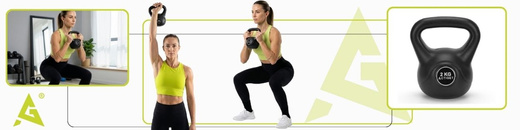 Kettlebelle 2 kg odważnik kulowy ABS hantla do ćwiczeń kula do treningu siłowego czarna