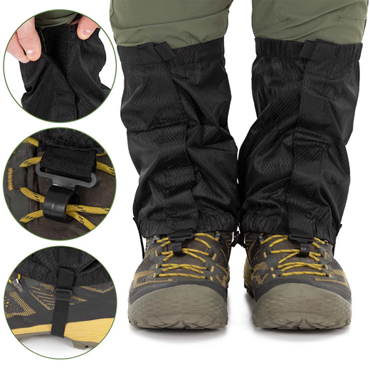 Ochraniacze na buty wodoodporne stuptuty trekkingowe uniwersalne 2 szt. czarne