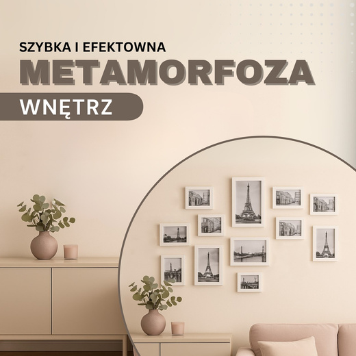 Ramka na zdjęcia 12 zdjęć biała zestaw 12 szt.