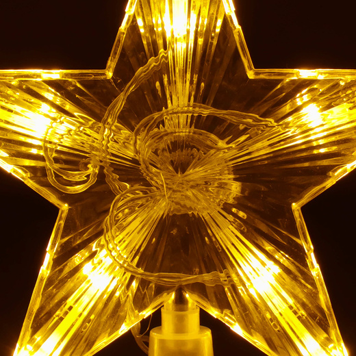 Czubek na choinkę świecąca gwiazda 10 Led szpic ciepły biały