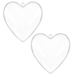 Bombki akrylowe 12cm serce plastikowe decoupage zestaw 2 szt.
