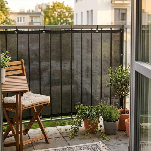 Osłona balkonowa, maskująca 100x300 cm mata na balkon zacieniająca 95% antracytowa