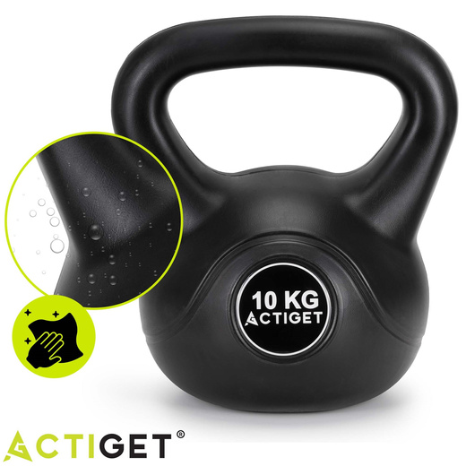 Kettlebell 10 kg odważnik, hantla do ćwiczeń ABS kula do treningu siłowego, czarny