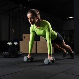 Hantle na stojaku zestaw 6 szt. obciążenia 1 kg, 2 kg, 3 kg do fitnessu, treningu domowego