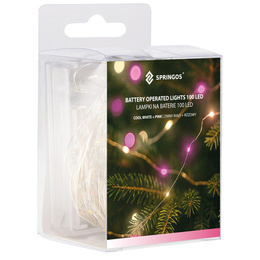 Lampki choinkowe 100 LED druciki mikro na baterie