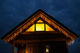 Kurtyna świetlna 200 led girlanda, lampki wewnętrzno-zewnętrzne sople ciepły biały