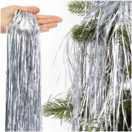 Włosy Anielskie na choinkę, dekoracja świąteczna 100 cm srebrne