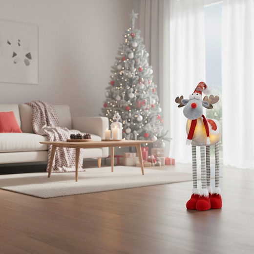 Świąteczny renifer figurka z teleskopowymi nóżkami ozdoba na święta