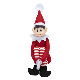Skrzat świąteczny, dekoracja Boże Narodzenie 40 cm elf siedzący