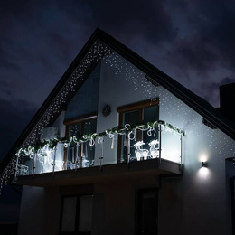 Kurtyna świetlna z pilotem 1000 led girlanda, lampki wewnętrzno-zewnętrzne sople zimny biały