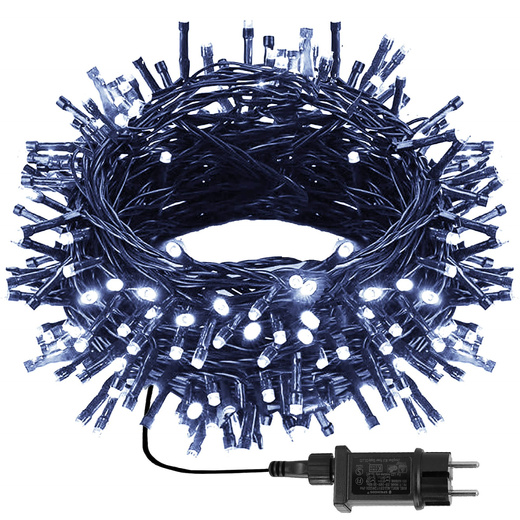 Lampki choinkowe 1000 led bialy zimny 50m oświetlenie świąteczne IP44