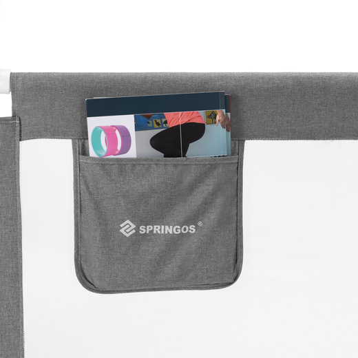 Barierka ochronna do łóżka 160 cm zabezpieczająca uniwersalna dla dzieci składana szara