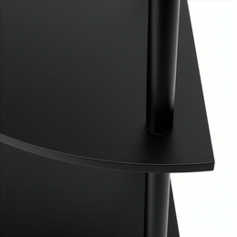 Regał narożny z 5 półkami do salonu 147 cm czarny