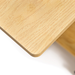 Stolik na kółkach regulowany 76-86 cm biurko mobilne pod laptopa jasnobrązowe