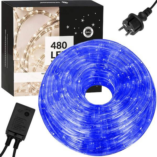 Wąż świetlny 480 Led niebieski 20m z programatorem IP44