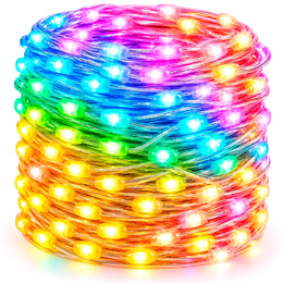 Lampki choinkowe zewnętrzne 100 LED 5 m Smart LED pilot, sterowanie Bluetooth IP44 multikolor