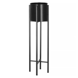 Stojący kwietnik 74 cm stojak z doniczką na kwiaty nowoczesny loft czarny