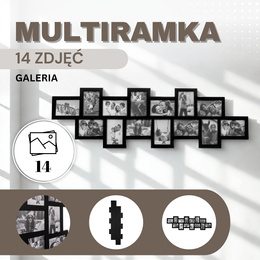 Ramka na zdjęcia 14 zdjęć multiramka 10x15 czarna