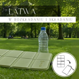 Mata termiczna 37,5x28 cm turystyczna, biwakowa z pokrowcem zielona