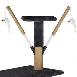 Drapak dla kota sizal 6-poziomowy słupek z domkiem i zabawkami 142,5 cm