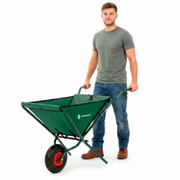 Taczka ogrodowa 50 L składana 116 x 64 x 65 cm jednokołowa, stalowy wózek transportowy