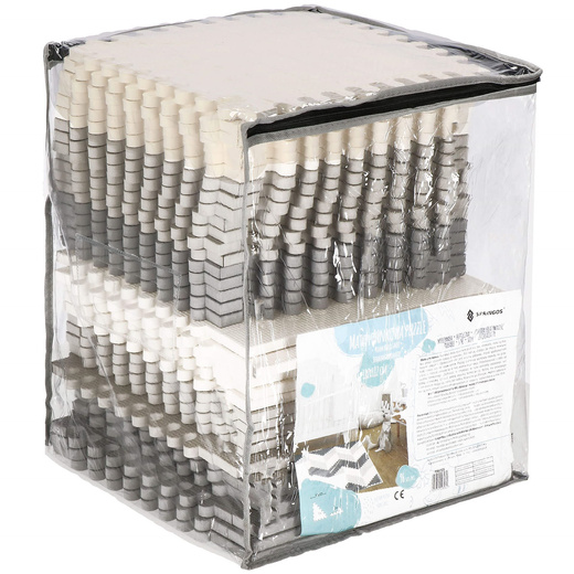 Mata piankowa trójkąty 186x186 cm szare puzzle dla dzieci, do ćwiczeń pianka EVA